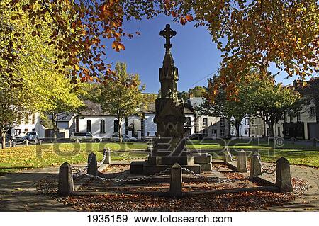 Stock Photo - Monument In Village Green; Inistioge, County Kilkenny, Ireland. Fotosearch