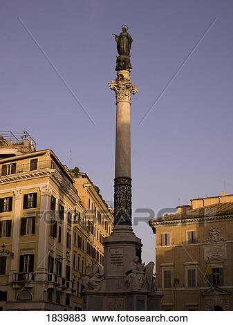 Monument Of Madonna On Piazza Di Spagna (Spanish Square); Rome, Italy View Large Photo Image Stock Image - Monument Of Madonna On Piazza Di Spagna (Spanish Square); Rome, Italy. Fotosearch