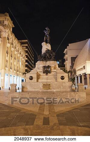 Stock Photo - Monument To Mariscal Sucre At Night, Guayaquil, Guayas, Ecuador. Fotosearch