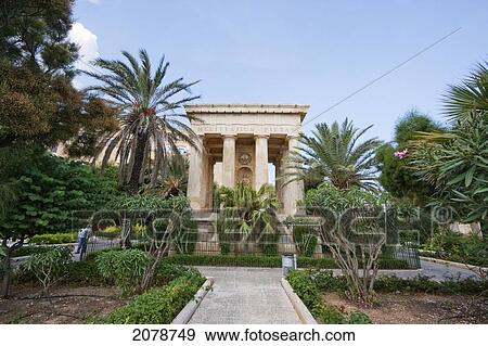 Stock Photo - Monument To Sir Alexander Ball In The Lower Barrakka Gardens, Valletta, Malta. Fotosearch