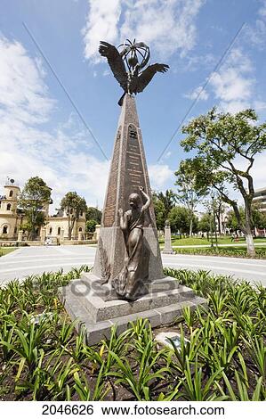 Stock Photograph - Monument To The French Geodetic Expeditions In Alameda Park, Quito, Pichincha, Ecuador. Fotosearch