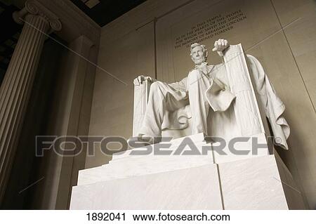 Stock Image - Monumental Statue Of Abraham Lincoln In The Lincoln Memorial. Fotosearch