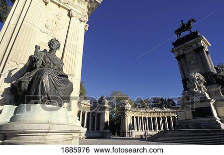 Stock Photograph - Monumento A Alfonso Xii In Parque Del Retiro. Fotosearch