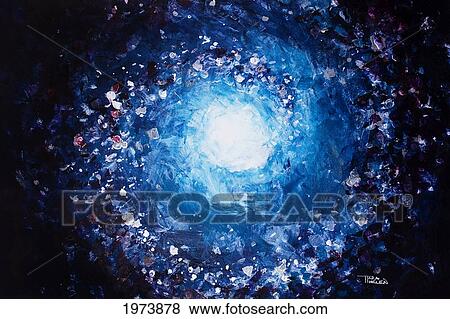 Moon, Abstract Of Blue Cosmic Spiral / Vortex, Energetic And Vibrant (Acrylic Painting). View Large Photo Image Stock Photo - Moon, Abstract Of Blue Cosmic Spiral / Vortex, Energetic And Vibrant (Acrylic Painting).. Fotosearch