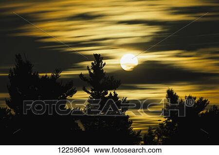 Moon and clouds, Mont-Saint-Bruno National Park, Monteregie region; Quebec, Canada View Large Photo Image Picture - Moon and clouds, Mont-Saint-Bruno National Park, Monteregie region; Quebec, Canada. Fotosearch