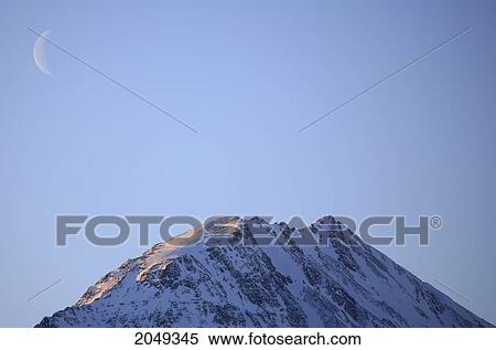 Moon Over Mountain Top Along The South Campbell Highway, Yukon View Large Photo Image Stock Photography - Moon Over Mountain Top Along The South Campbell Highway, Yukon. Fotosearch