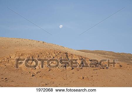 Moon Over The Atacama Desert Near Quillagua, Antofagasta Region, Chile View Large Photo Image Stock Photo - Moon Over The Atacama Desert Near Quillagua, Antofagasta Region, Chile. Fotosearch