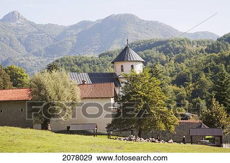 Stock Photo - Moraca Monastery, Dinaric Alps, Monte. Fotosearch