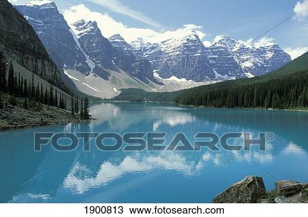 Moraine Lake, Alberta, Canada View Large Photo Image Stock Image - Moraine Lake, Alberta, Canada. Fotosearch