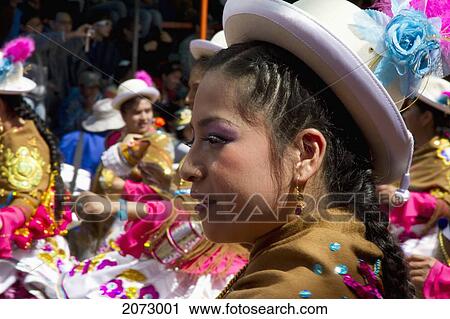 Stock Image - Morenada Dancer In The Procession Of The Carnaval De Oruro, Oruro, Bolivia. Fotosearch