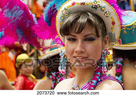 Stock Image - Morenada Dancer In The Procession Of The Carnaval De Oruro, Oruro, Bolivia. Fotosearch