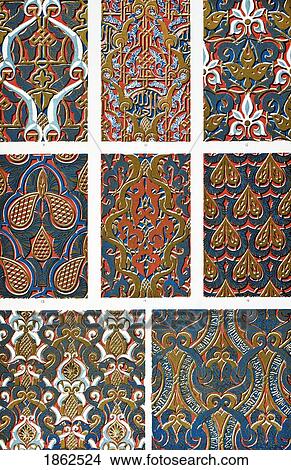 Picture - Moresque From The Alhambra No 3 Bis Plate Xli Bis From The Grammar Of Ornament By Owen Jones Published By Day & Son London 1865. Fotosearch
