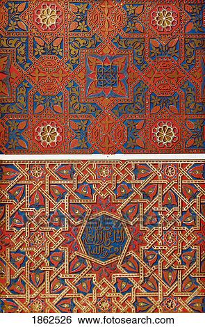 Stock Photograph - Moresque From The Alhambra No 4 Bis Plate Xlii From The Grammar Of Ornament By Owen Jones Published By Day & Son London 1865. Fotosearch