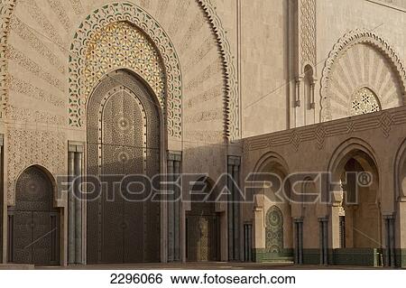 Morocco, Detail of Hassan II mosque; Casablanca View Large Photo Image Stock Photograph - Morocco, Detail of Hassan II mosque; Casablanca. Fotosearch