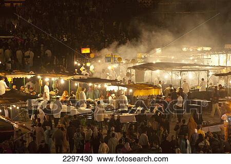 Morocco, Food stalls in Place Djemaa el Fna; Marrakesh View Large Photo Image Stock Image - Morocco, Food stalls in Place Djemaa el Fna; Marrakesh. Fotosearch