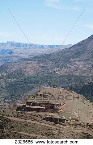 Morocco, High Atlas mountains landscape with berber house; High Atlas View Large Photo Image Stock Photograph - Morocco, High Atlas mountains landscape with berber house; High Atlas. Fotosearch