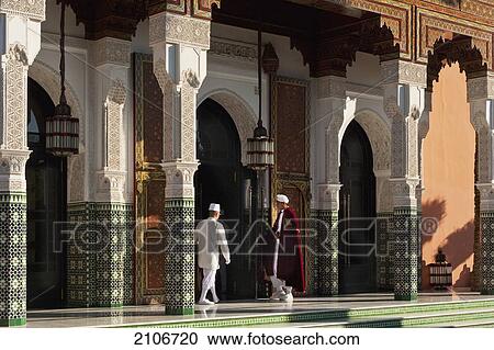 Stock Image - Morocco, Hotel exterior; Marrakech. Fotosearch