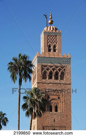 Morocco, Minaret Of Koutoubia Mosque; Marrakesh/ Marrakech/ View Large Photo Image Stock Image - Morocco, Minaret Of Koutoubia Mosque; Marrakesh/ Marrakech/. Fotosearch