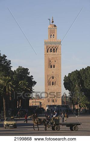 Stock Photo - Morocco, Minaret Of Koutoubia Mosque; Marrakesh/ Marrakech/. Fotosearch