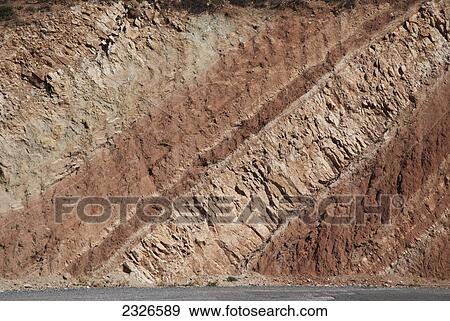 Stock Photo - Morocco, Mountain layers composition; ground inner view; High Atlas. Fotosearch