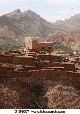 Stock Photo - Morocco, near Skoura Oasis; Dades Valley, Valley of Roses. Fotosearch
