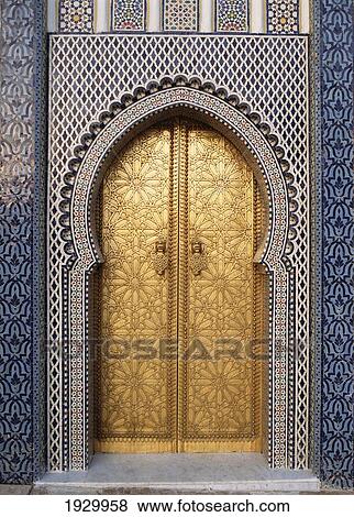 Morocco, Ornate doorway; Fez View Large Photo Image Stock Photo - Morocco, Ornate doorway; Fez. Fotosearch