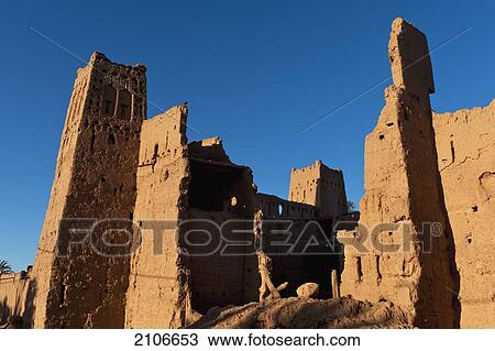 Stock Image - Morocco, Ruins of old kasbah; Skoura. Fotosearch