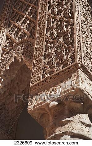 Morocco, Saadian Tombs; Marrakech, islamic traditional engravings, Column elaborately decorated View Large Photo Image Stock Photo - Morocco, Saadian Tombs; Marrakech, islamic traditional engravings, Column elaborately decorated. Fotosearch