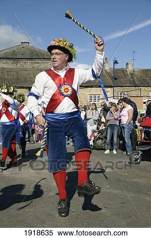 Stock Photography - Morris Dancers performing, Masham Sheep Fair, North Yorkshire, England. Fotosearch