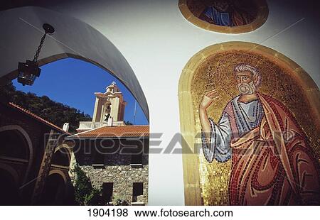 Mosaic, Kykkos Monastery, Marathasa Area, Cyprus View Large Photo Image Stock Photo - Mosaic, Kykkos Monastery, Marathasa Area, Cyprus. Fotosearch