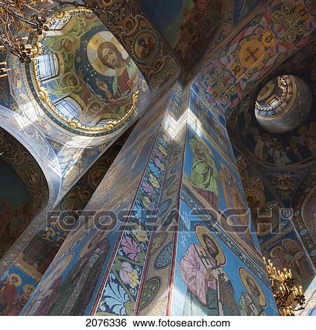 Stock Photograph - Mosaic Of A Religious Figures And Symbols In Church Of The Savior On Spilled Blood; St. Petersburg Russia. Fotosearch