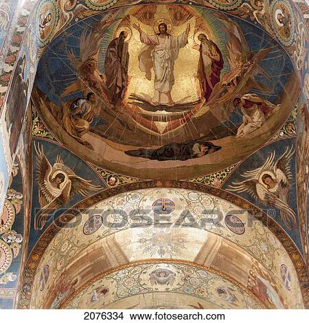 Mosaic Of A Religious Figures In Church Of The Savior On Spilled Blood; St. Petersburg Russia View Large Photo Image Picture - Mosaic Of A Religious Figures In Church Of The Savior On Spilled Blood; St. Petersburg Russia. Fotosearch
