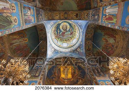 Picture - Mosaics Inside The Church Of The Savior Of Spilled Blood; St. Petersburg Russia. Fotosearch