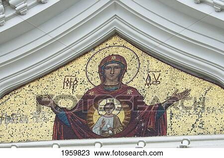 Stock Image - Mosaics On The Exterior Of The Alexander Nevsky Cathedral In Tallinn, Estonia. Fotosearch