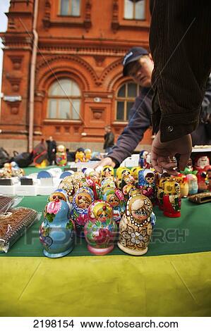Picture - Moscow, Russia russian dolls on a souvenier stalls around Red Square. Fotosearch