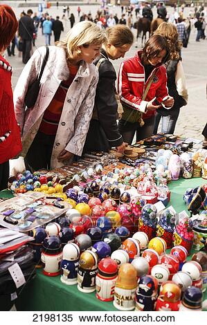 Stock Photography - Moscow, Russia russian dolls on a souvenier stalls around Red Square. Fotosearch