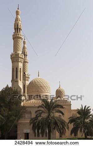 Mosque and palm trees; Dubai, United Arab Emirates View Large Photo Image Picture - Mosque and palm trees; Dubai, United Arab Emirates. Fotosearch