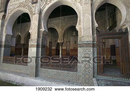 Stock Image - Mosque In Bounania Medresa, Fes, Morocco. Fotosearch