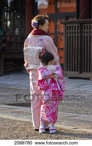 Mother And Daughter Both Wearing Traditional Kimono; Kyoto, Japan View Large Photo Image Stock Image - Mother And Daughter Both Wearing Traditional Kimono; Kyoto, Japan. Fotosearch