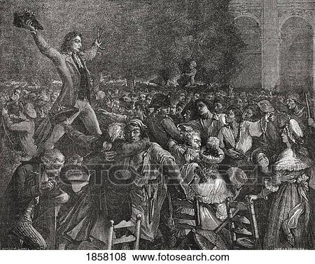 Motion Au Palais Royal By Camille Desmoulins, 1789. From Histoire De La Revolution Francaise By Louis Blanc. View Large Photo Image Stock Photo - Motion Au Palais Royal By Camille Desmoulins, 1789. From Histoire De La Revolution Francaise By Louis Blanc.. Fotosearch