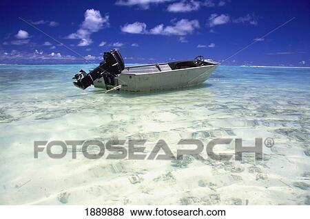 Motor Boat Moored In Clear Waters View Large Photo Image Stock Photo - Motor Boat Moored In Clear Waters. Fotosearch