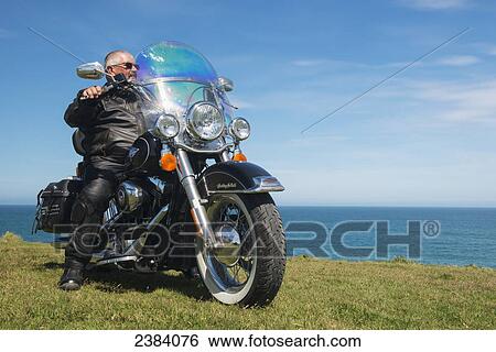 Stock Photograph - Motorcycling; South Island, New Zealand. Fotosearch