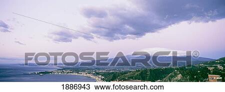 Mount Etna At Dawn From Taormina View Large Photo Image Stock Image - Mount Etna At Dawn From Taormina. Fotosearch