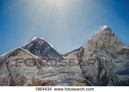 Mount Everest And Nuptse; Khumbu, Nepal View Large Photo Image Picture - Mount Everest And Nuptse; Khumbu, Nepal. Fotosearch