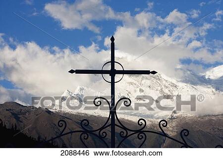 Stock Photograph - Mount Huascaran, As Seen From The Yungay Cemetery, Ancash, Peru. Fotosearch