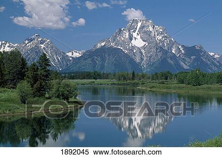 Stock Photography - Mount Moran And Snake River. Fotosearch