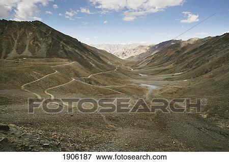 Stock Photo - Mountain Dirt Road In Indian Himalayas, Ladakh, India. Fotosearch