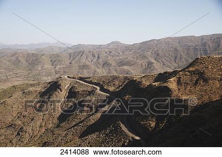 Stock Photo - Mountain road near Lalibela; Amhara region, Ethiopia. Fotosearch