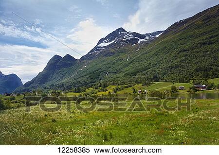 Mountainous scenery and fjords near Olden; Olden, Sogn og Fjordane, Norway View Large Photo Image Stock Photography - Mountainous scenery and fjords near Olden; Olden, Sogn og Fjordane, Norway. Fotosearch