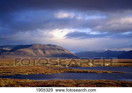 Stock Photo - Mountains And Lakes, Dempster Highway. Fotosearch